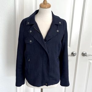 Pure Collection Navy Blue Linen Jacket Size 6